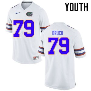 Youth Florida Gators #79 Dallas Bruch NCAA Nike White Authentic Stitched College Football Jersey JNM1362ZG